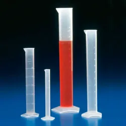 Gegradueerde maatcilinder, hoge vorm Polypropyleen 50 ml | 25,5 mm | 10 ml | 200 mm | 1,0 ml | ± 1,0 ml